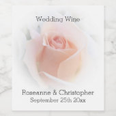 Étiquette de vin mariage Peach Pink Rosebud (Étiquettes simples)
