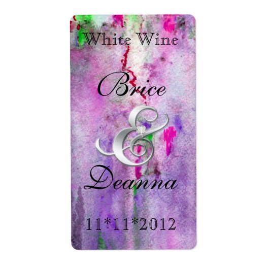 Étiquette de vin Mariage pourpre (Devant)