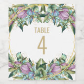 Étiquette de vin Mariage pourpre Numéro de table (Étiquettes simples)