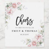 Étiquette de vin Mariage Roses Roses Roses (Étiquettes simples)