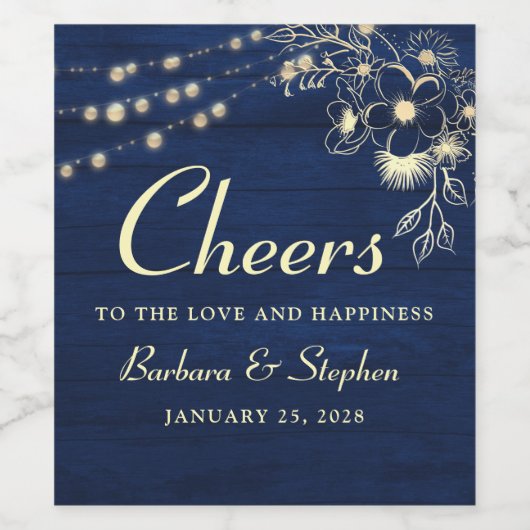 Étiquette de vin Mariage Rustique (Étiquettes simples)