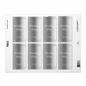 Étiquette de vin Mariage Silver brillant (Feuille entière)