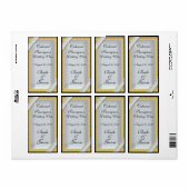 Étiquette de vin Mariage Silver Gold & Diamonds (Feuille entière)