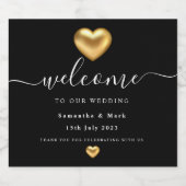 Étiquette de vin Mariage simple et moderne Gold He (Étiquettes simples)