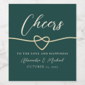 Étiquette de vin Mariage vert émeraude (Étiquettes simples)