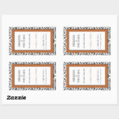 Étiquette de vin Mariage vertical Orange Stitch Da (Feuille)