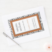 Étiquette de vin Mariage vertical Orange Stitch Da (Enveloppe)