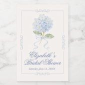 Étiquette de vin miniature élégante hydrangea bleu (Étiquettes simples)