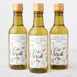 Étiquette de vin miniature mariage fleur sauvage v