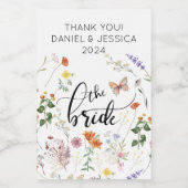 Étiquette de vin miniature mariage fleur sauvage v (Étiquettes simples)