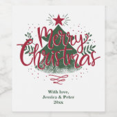 Étiquette de vin Minimal Joyeux Noël (Étiquettes simples)