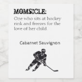 Étiquette de vin MOMSICLE Hockey Maman (Étiquettes simples)