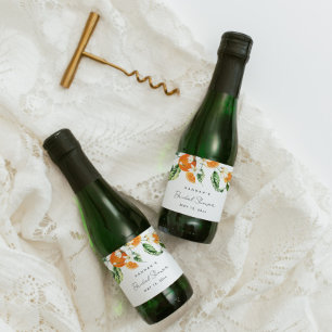 Étiquette de vin mousseux miniature pour mariage s