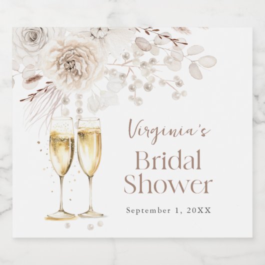 Étiquette de vin mousseux perles (Étiquettes simples)