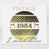 Étiquette de vin mousseux vintage 1954 70e anniver (Étiquettes simples)