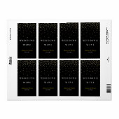 Étiquette de vin noir élégante avec points de conf (Feuille entière)