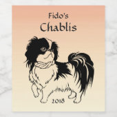Étiquette de vin orange de chien noir et blanc (Étiquettes simples)