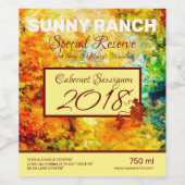 Étiquette de vin Palette d'Artiste Colorée (Étiquettes simples)