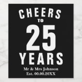 Étiquette de vin personnalisé 25e mariage annivers (Étiquettes simples)