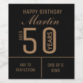 Étiquette de vin personnalisé 50e anniversaire (Étiquettes simples)