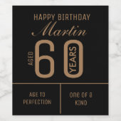 Étiquette de vin personnalisé 60e anniversaire (Étiquettes simples)