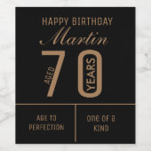 Étiquette de vin personnalisé 70e anniversaire (Étiquettes simples)