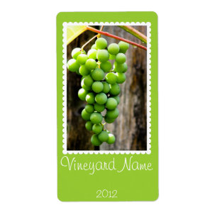 Étiquette de vin personnalisé au raisin vert