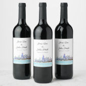 Étiquette de vin personnalisé Chicago Skyline (Bouteilles)