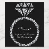 ÉTIQUETTE DE VIN PERSONNALISÉ DE DIAMOND BORD NOIR (Étiquettes simples)