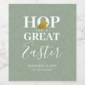 Étiquette de vin personnalisé de Pâques élégant (Étiquettes simples)