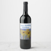 Étiquette de vin personnalisé Fleurs de soleil jau (Devant)
