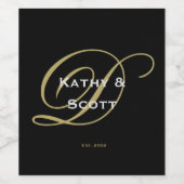 Étiquette de vin personnalisée avec monogramme noi (Étiquettes simples)