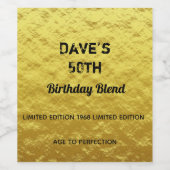 Étiquette de vin personnalisée moderne or pour fêt (Étiquettes simples)