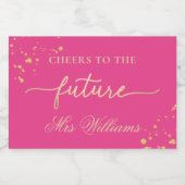 Étiquette de vin pétillant de mariage or rose vif  (Étiquettes simples)