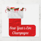 Étiquette de vin pétillant le soir du Nouvel An (Étiquettes simples)