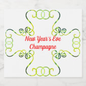 Étiquette de vin pétillant le soir du Nouvel An (Étiquettes simples)