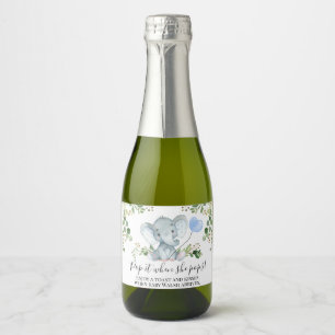 Étiquette de vin pétillant pour Baby Shower élépha