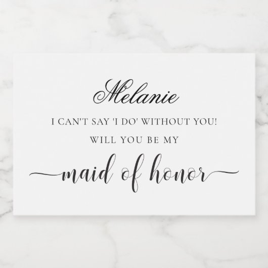 Étiquette de vin pétillant pour demande de témoin  (Étiquettes simples)