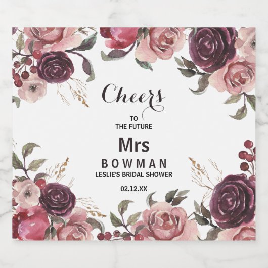 Étiquette de vin pétillant pour une fête prénuptia (Étiquettes simples)