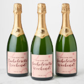 Étiquette de vin pétillant rose pour week-end d'en (Bouteilles)
