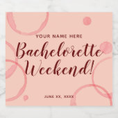 Étiquette de vin pétillant rose pour week-end d'en (Étiquettes simples)
