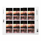 Étiquette de vin Pond Sunset (Feuille entière)