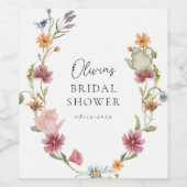 Étiquette de vin pour Baby Shower Floral Tea (Étiquettes simples)
