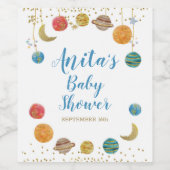 Étiquette de vin pour Baby Shower sur l'espace et  (Étiquettes simples)