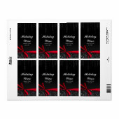 Étiquette de vin pour fête de fin d'année Red Bow (Feuille entière)