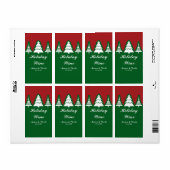 Étiquette de vin pour fête de Noël avec sapins bla (Feuille entière)