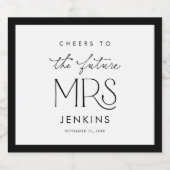 Étiquette de vin pour la future Mme à la soirée de (Étiquettes simples)