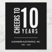 Étiquette de vin pour l'anniversaire d'affaires (Étiquettes simples)