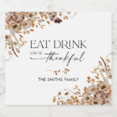Étiquette de vin pour le dîner de Thanksgiving ave (Étiquettes simples)