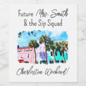 Étiquette de vin pour l'enterrement de vie de jeun (Étiquettes simples)